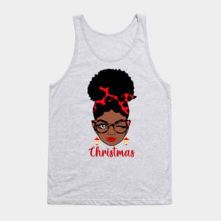 Christmas, Black Woman Tank Top